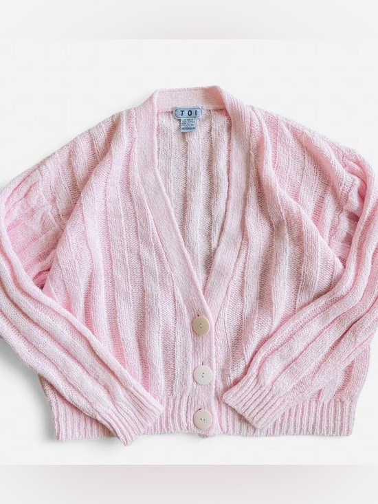 TOI Sweaters - Vintage Pink Cardigan Cozy Knit Soft Girl Balletcore Sweater Cottagecore Granny